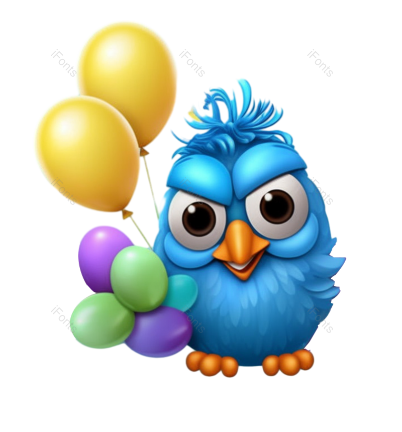 蓝色图片,可爱风元素,3d立体PNG,气球免抠素材